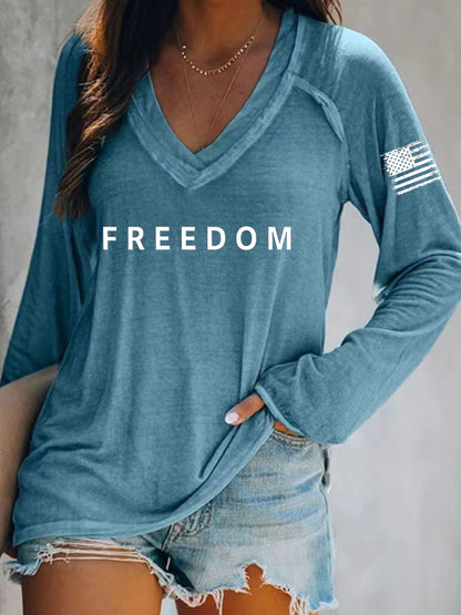 Women's Freedom Is Not Free R.I.P Charlie Kirk  V-Neck T-Shirt