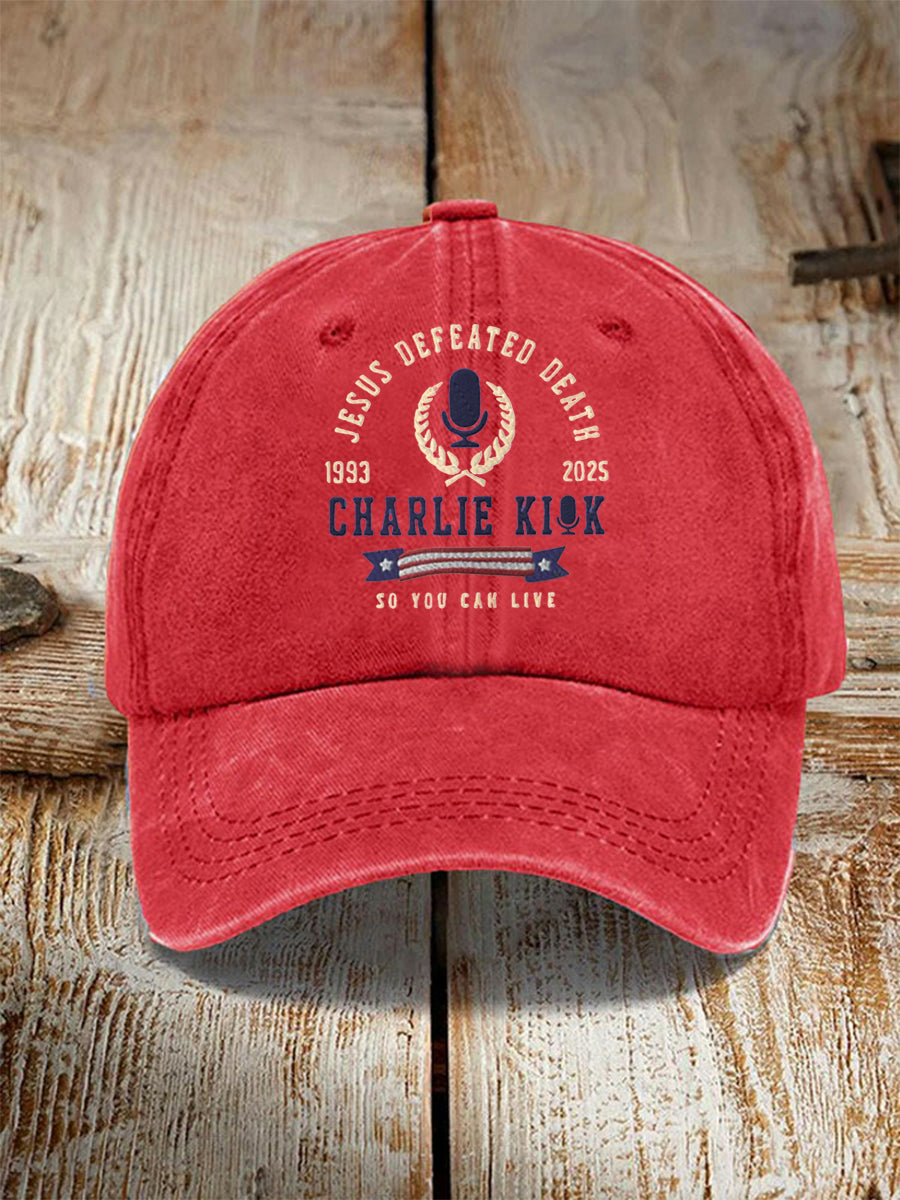 Unisex Jesus Defeated Death So You Can Live R.I.P Charlie Kirk Hat