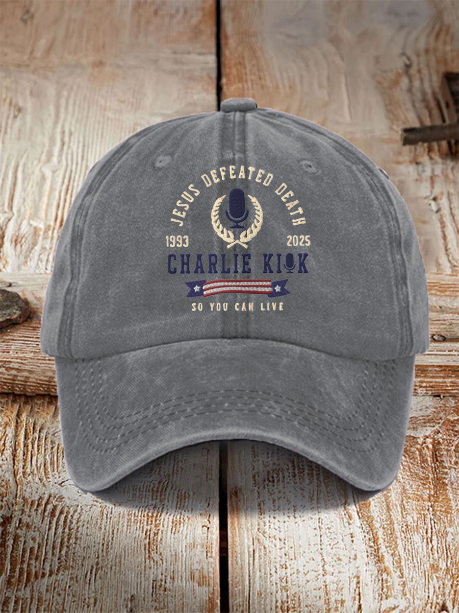 Unisex Jesus Defeated Death So You Can Live R.I.P Charlie Kirk Hat