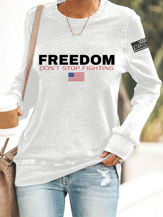 Women's Freedom Don't s Top Fighting R.I.P Charlie Kirk Sweatshirt