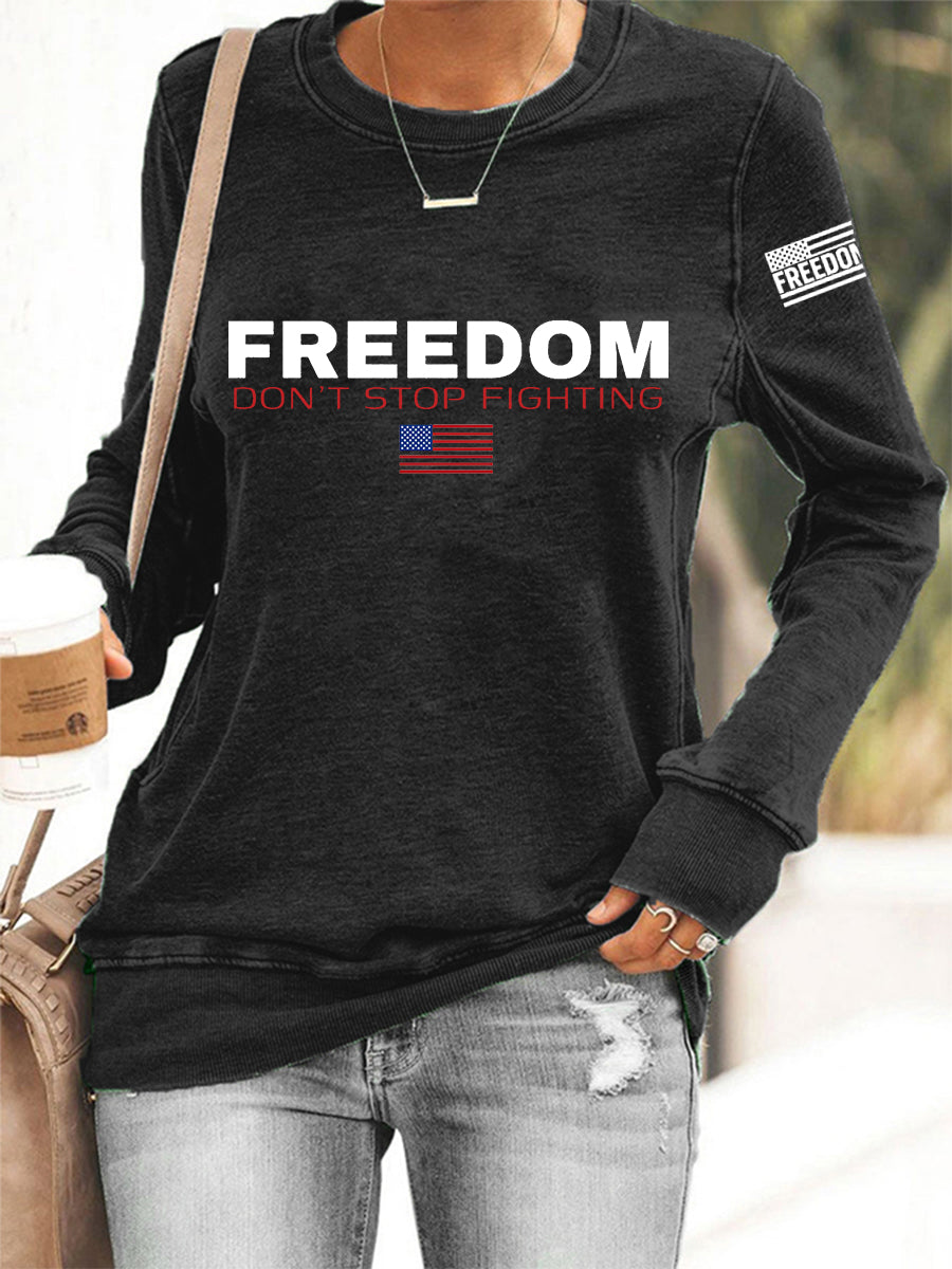 Women's Freedom Don't s Top Fighting R.I.P Charlie Kirk Sweatshirt