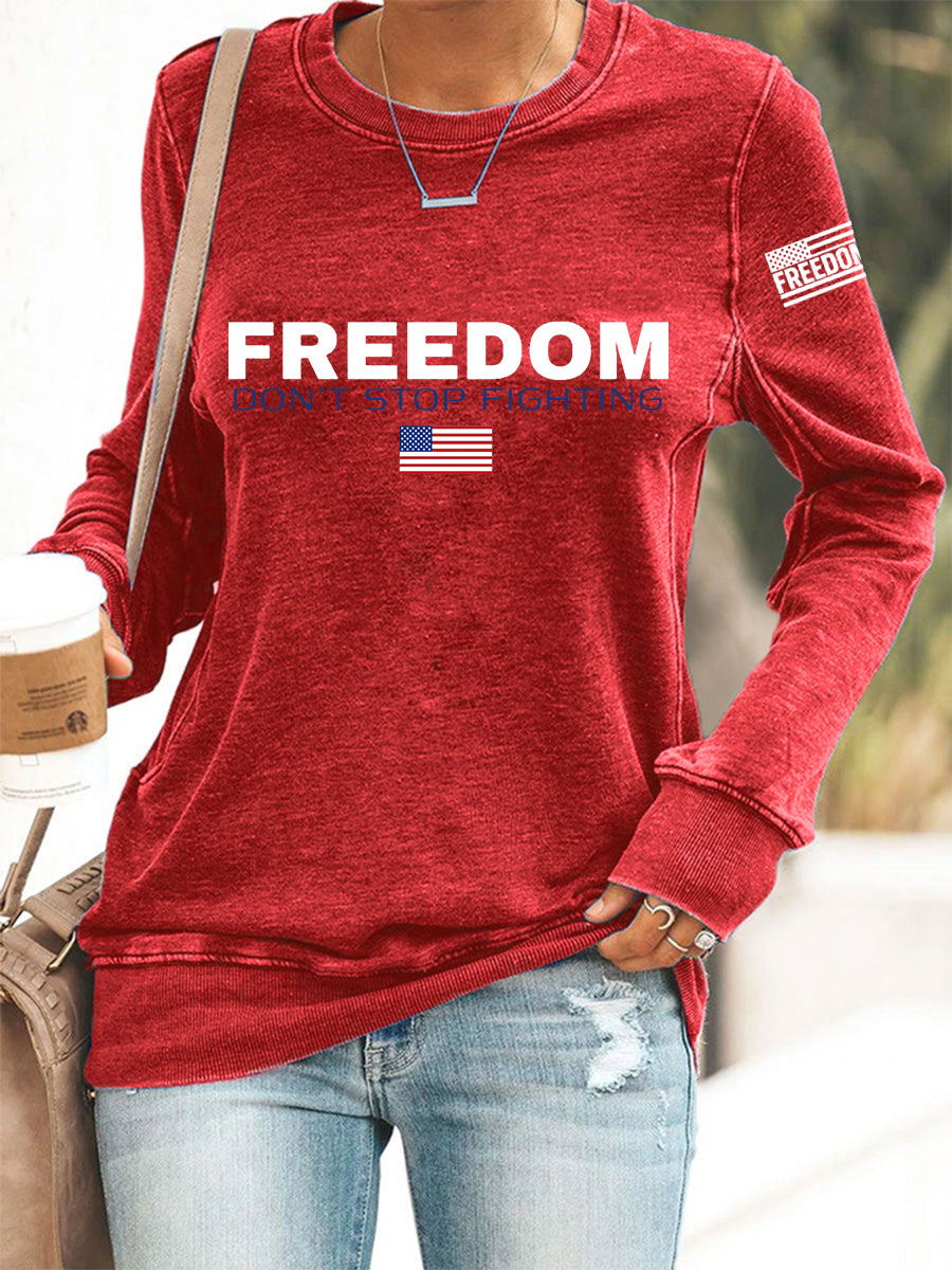 Women's Freedom Don't s Top Fighting R.I.P Charlie Kirk Sweatshirt