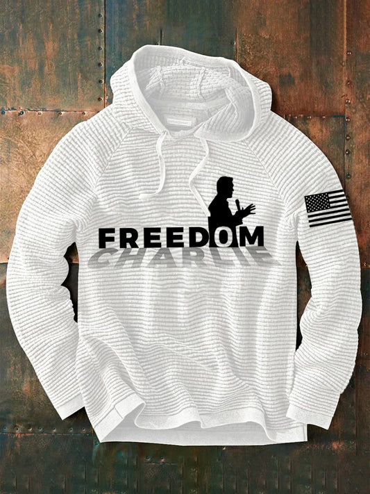 Men's Freedom R.I.P Charlie Kirk Printed Long-Sleeved Sweatshirt