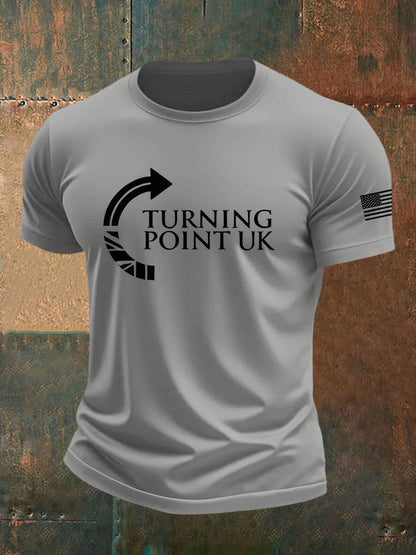 Men's Charlie Kirk Turning Point imitation cotton short-sleeved T-shirt