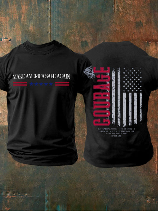 Men's Make America Safe Again Charlie Kirk Printed T-shirt
