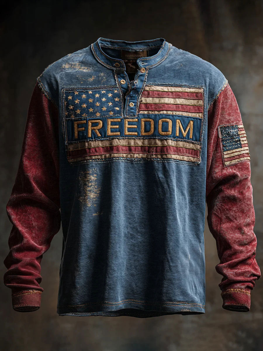 Men's Freedom Printed Casual T-shirt