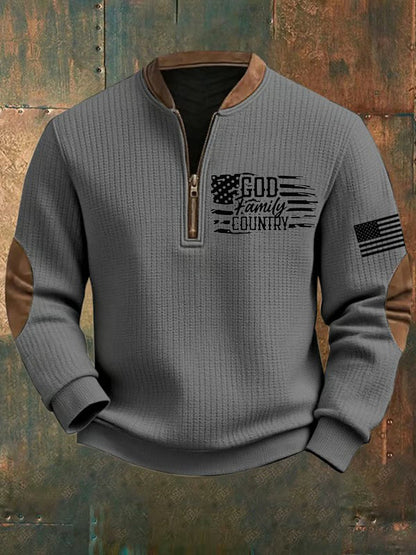 Men's God Family Country Printed Sweatshirt
