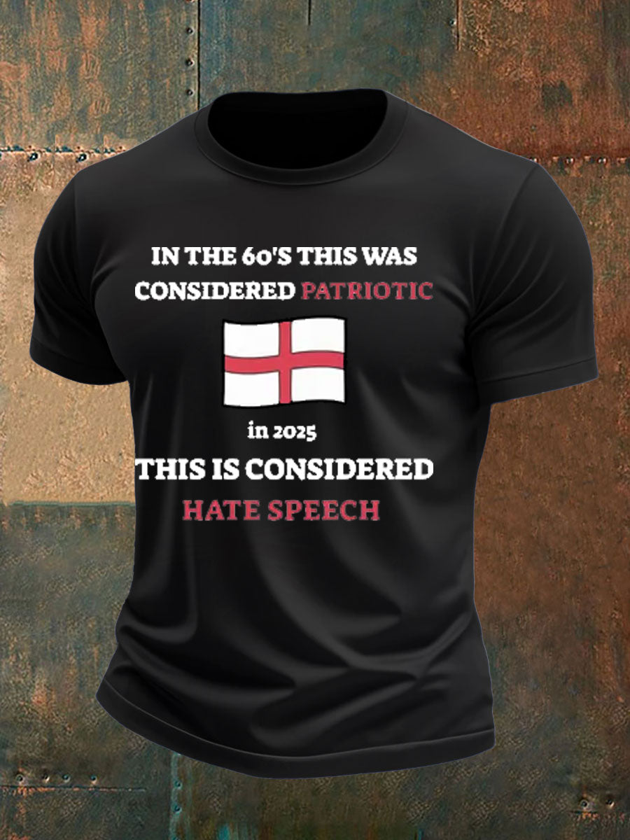 Men's St George Cross England Flag  imitation cotton short-sleeved T-shirt