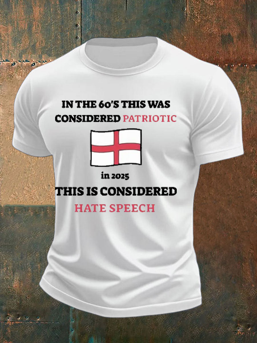 Men's St George Cross England Flag  imitation cotton short-sleeved T-shirt