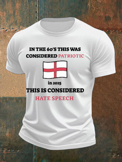 Men's St George Cross England Flag  imitation cotton short-sleeved T-shirt