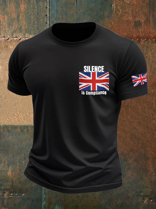 Men's Silence is Compliance imitation cotton short-sleeved T-shirt