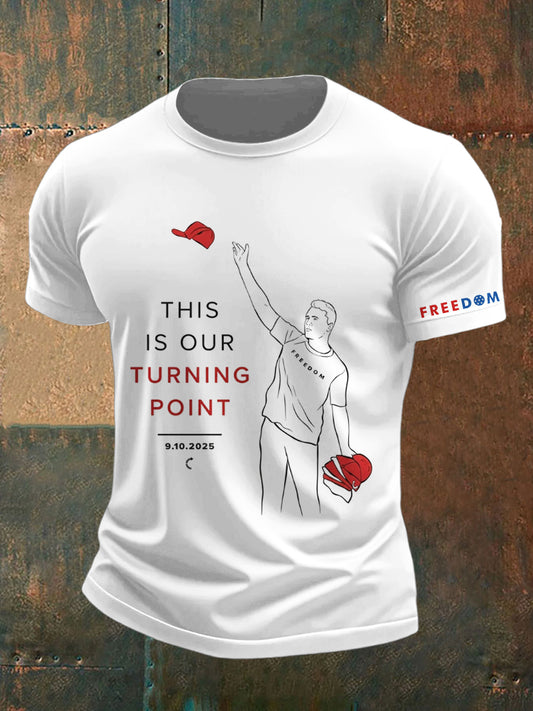 Men's Charlie Kirk Freedom Printed Vintage Fashion Loose Short Sleeve T-Shirt