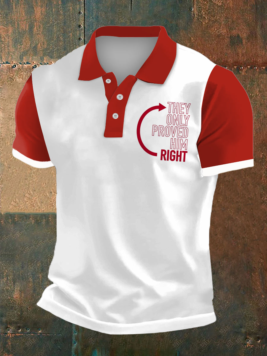 Men's Charlie Kirk Freedom Print Polo Collar Casual Short Sleeved Shirt
