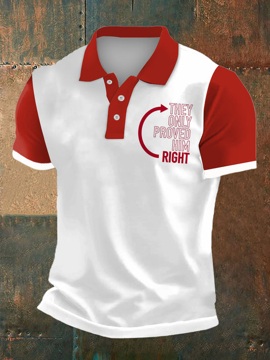 Men's Charlie Kirk Freedom Print Polo Collar Casual Short Sleeved Shirt