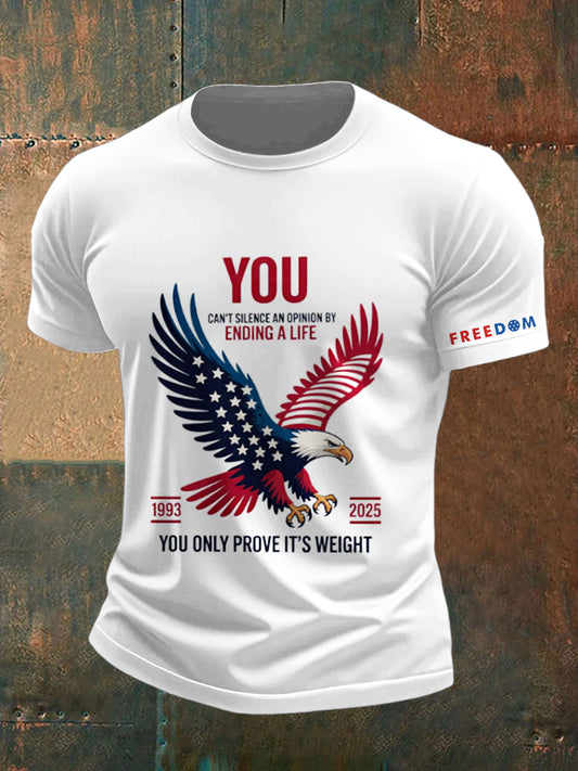 Men's Charlie Kirk Freedom Printed Vintage Fashion Loose Short Sleeve T-Shirt