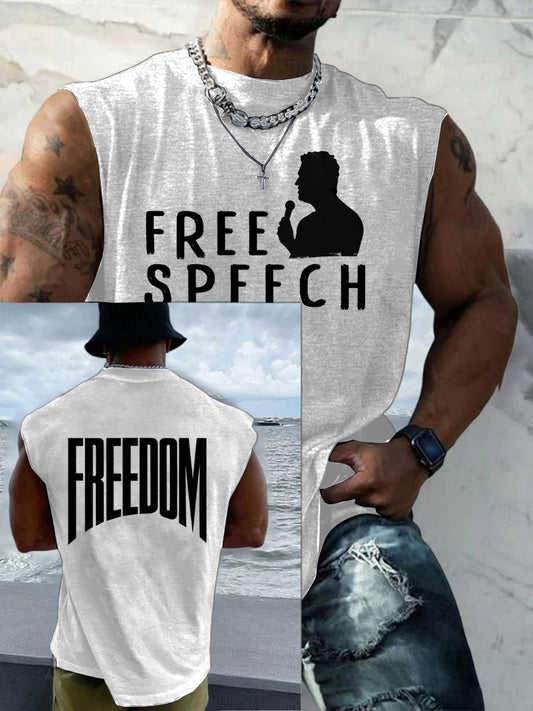 Men's Casual Charlie Kirk Freedom Printed Tank Top