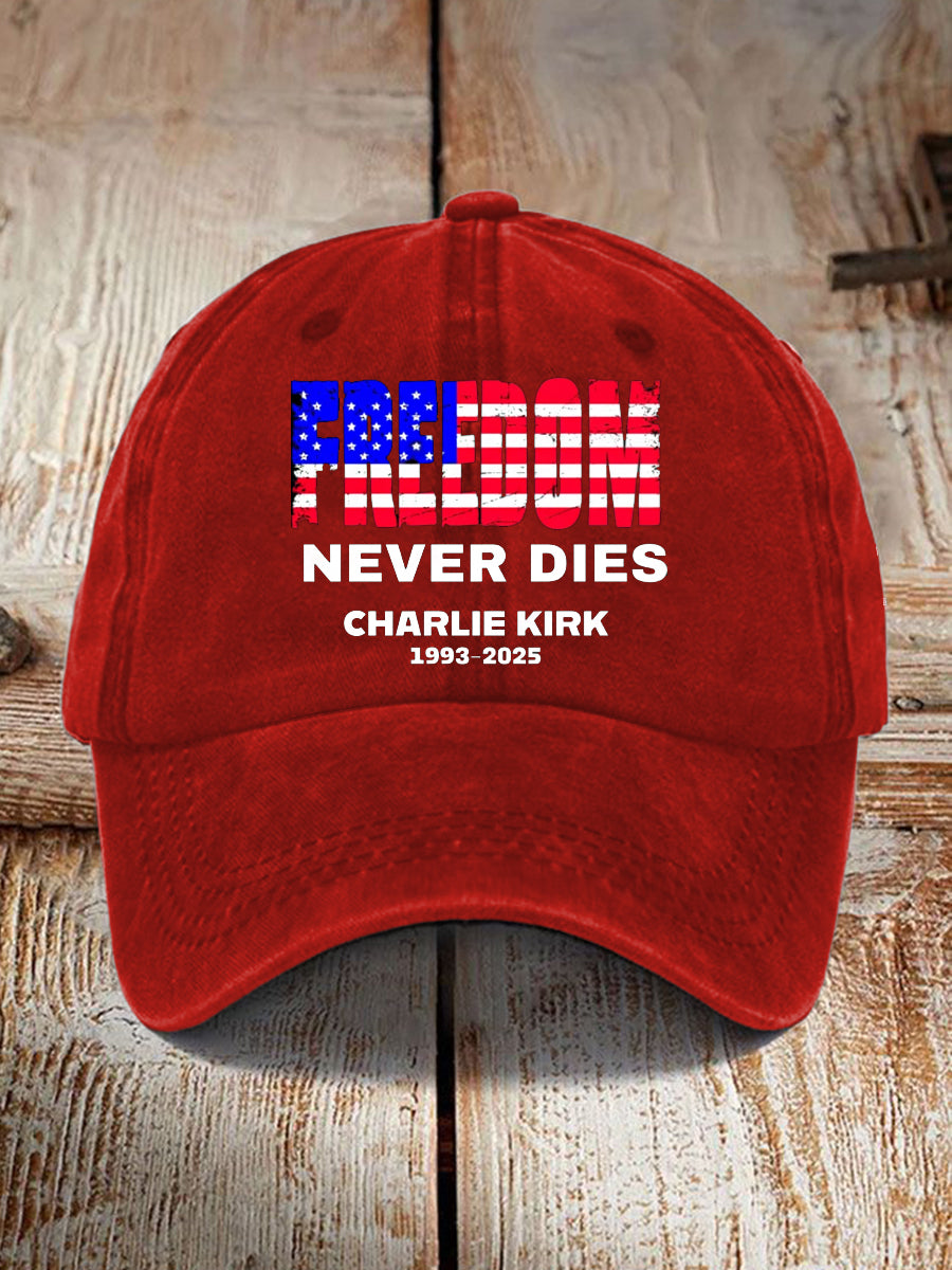 Unisex Charlie Kirk Freedom Print Hat