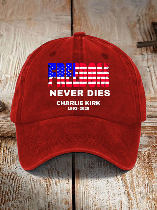 Unisex Charlie Kirk Freedom Print Hat