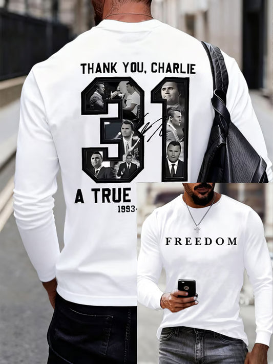 Men's Freedom Is Not Free American Flag Print Casual T-shirt