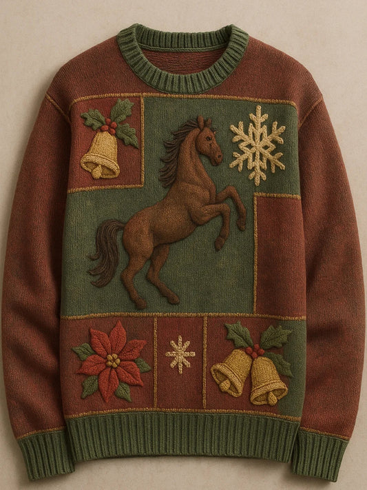 Women's Vintage Christmas Print Comfortable Casual Sweater