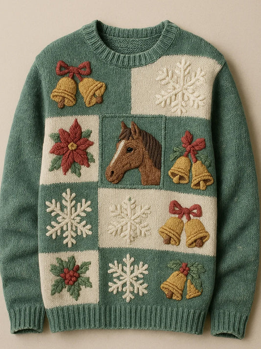 Women's Vintage Christmas Print Comfortable Casual Sweater