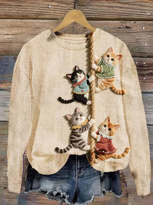 Women's Vintage Animal Print Comfort Casual Sweater