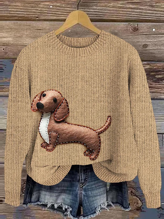 Women's Vintage Animal Print Comfort Casual Sweater