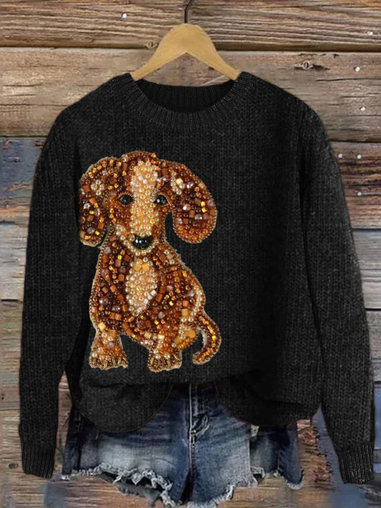 Women's Vintage Animal Print Comfort Casual Sweater