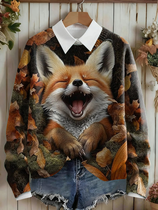 Women's Cozy Season Fox Print Sweater