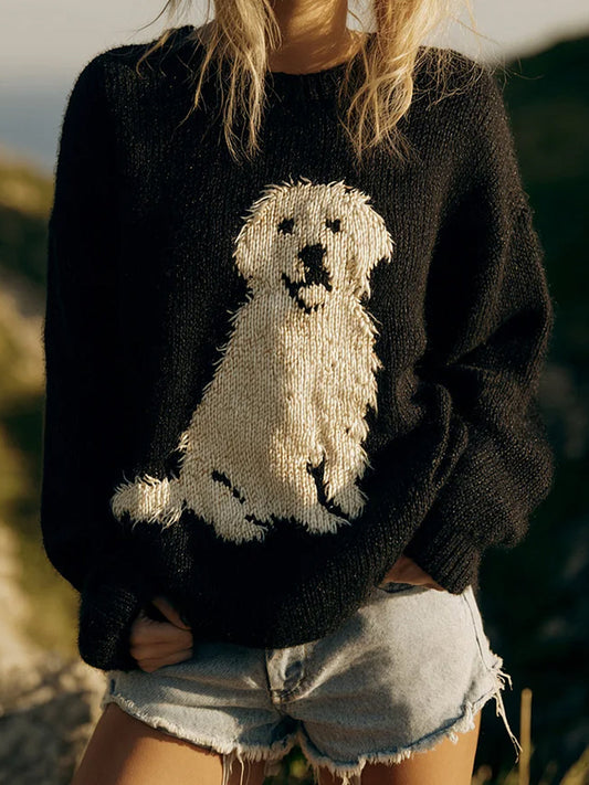 Women's Vintage Animal Print Comfort Casual Sweater