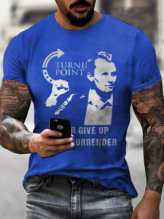 Men's In Memory Of Charlie Kirk  Printed Vintage Fashion Loose Short Sleeve T-Shirt