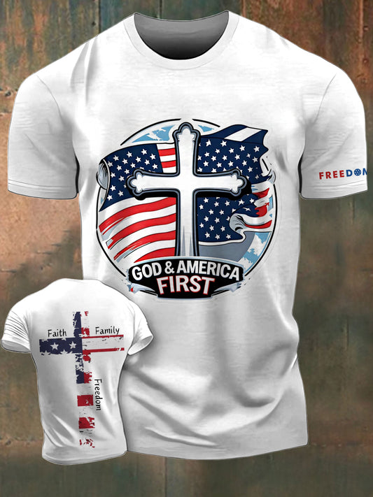 Men's In Memory Of Charlie Kirk  Printed Vintage Fashion Loose Short Sleeve T-Shirt