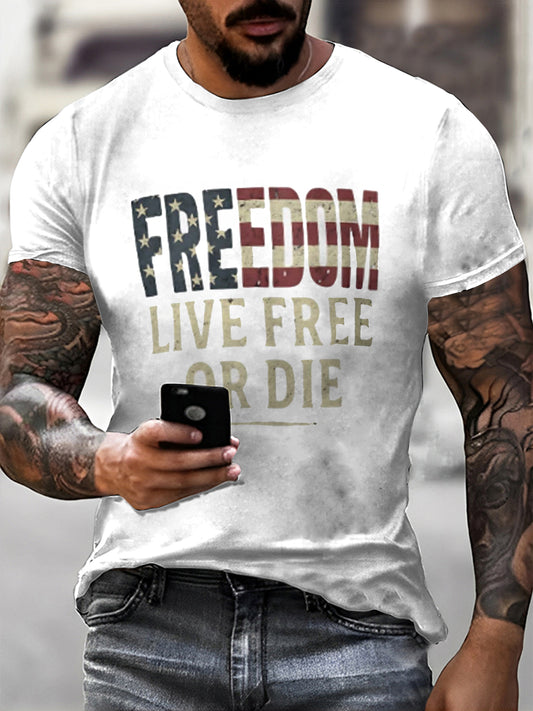 Men's In Memory Of Charlie Kirk  Printed Vintage Fashion Loose Short Sleeve T-Shirt