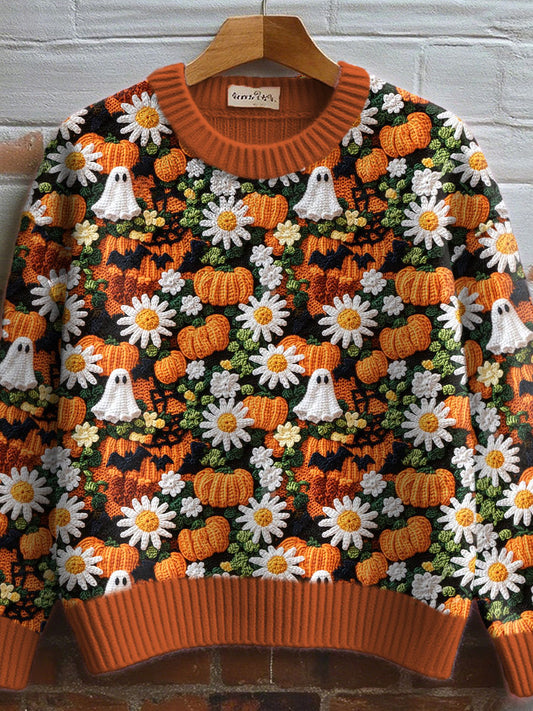 Women's Halloween Pumpkin Print Casual Top
