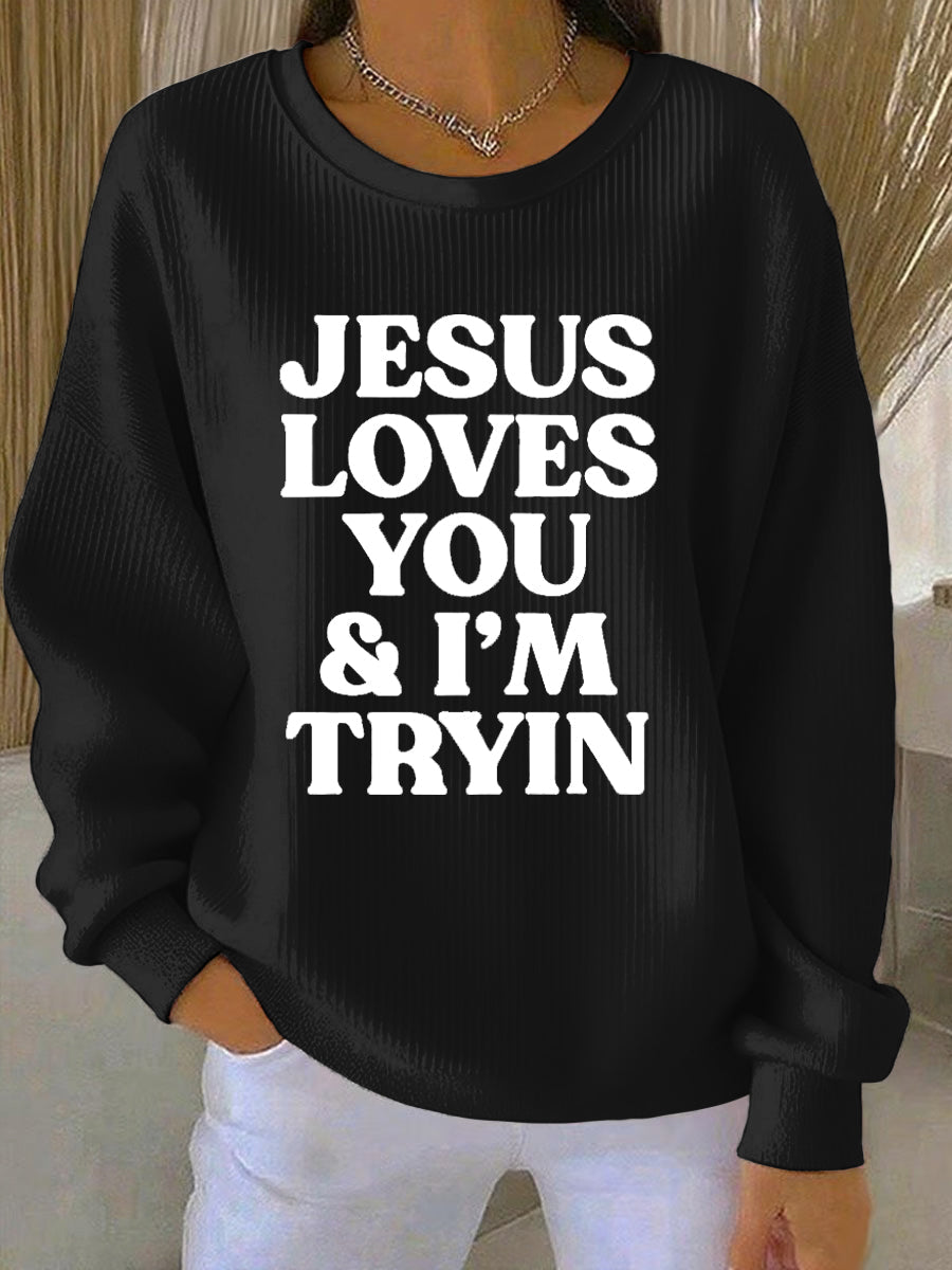 Women’s Thanksgiving Print Casual Sweatshirt Black / S