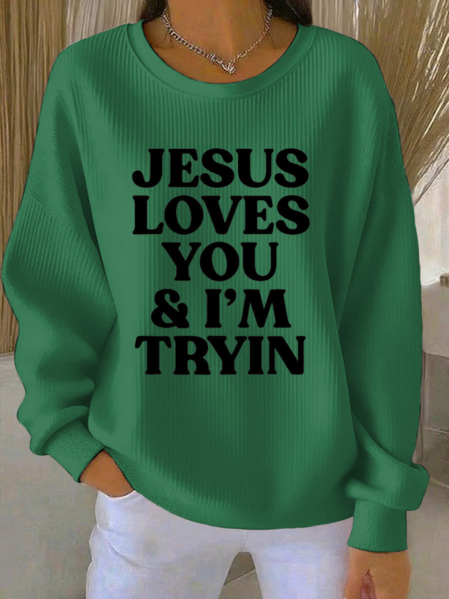 Women’s Thanksgiving Print Casual Sweatshirt Green / S
