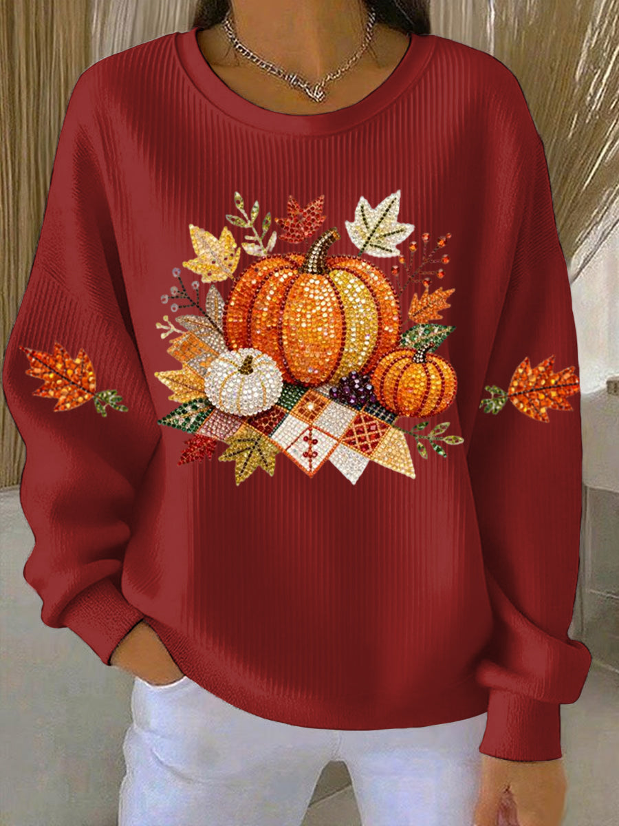 Women’s Thanksgiving Print Casual Sweatshirt Red / S