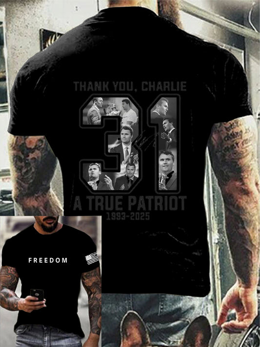 Men's Freedom Is Not Free R.I.P Charlie Kirk Short Sleeve T-shirt