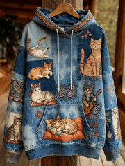 Women’s Autumn Cats Hoodies As picture / S