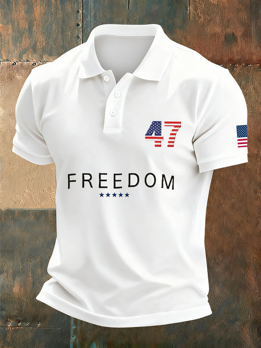 Men's Retro Freedom Casual Commemorative Polo Shirt
