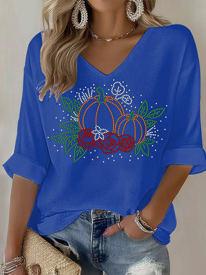 Women's Thanksgiving Print Casual T-shirt