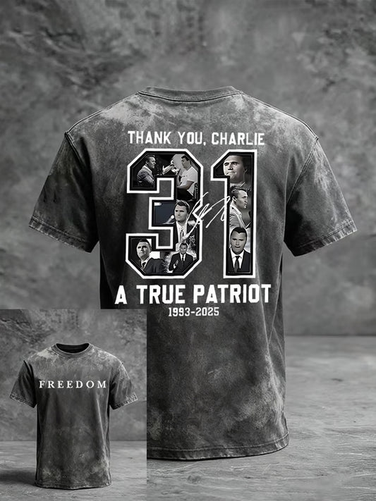 Men's Charlie Kirk Turning Point USA Trump Commemorative T-Shirt