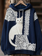 Unisex Animal Art Print Casual Vintage Hoodie A / S