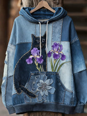 Unisex Animal Art Print Casual Vintage Hoodie A / S