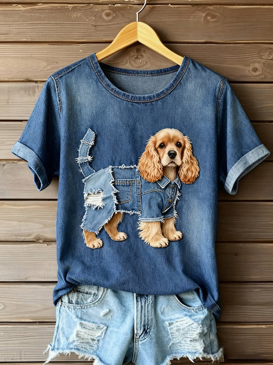 Women's Art Animal Print Comfort Short Sleeve T-Shirt