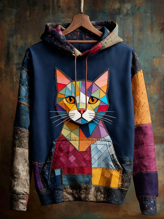Unisex Animal Art Print Casual Vintage Hoodie