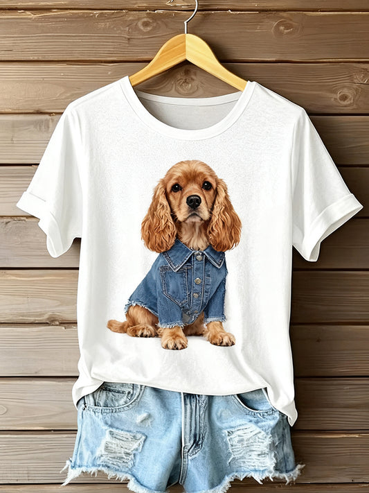 Women's Art Animal Print Comfort Short Sleeve T-Shirt