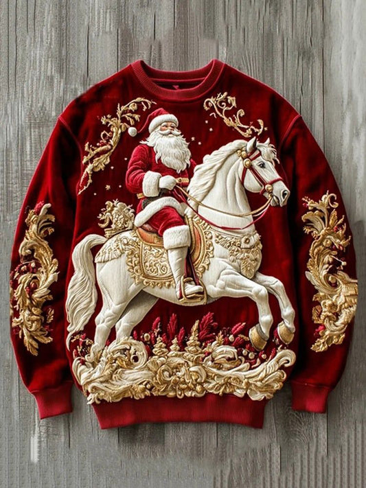 Women's Christmas Santa Claus Print Casual Sweatshirt