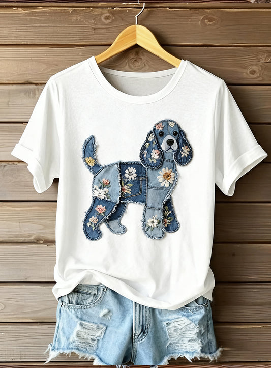 Women's Artistic Animal Print Comfort Short Sleeve Top