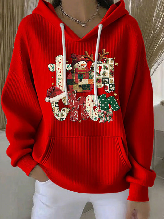 Women's Christmas Print Casual Hoodie